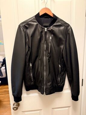 All Saints Leather Bomber Jacket